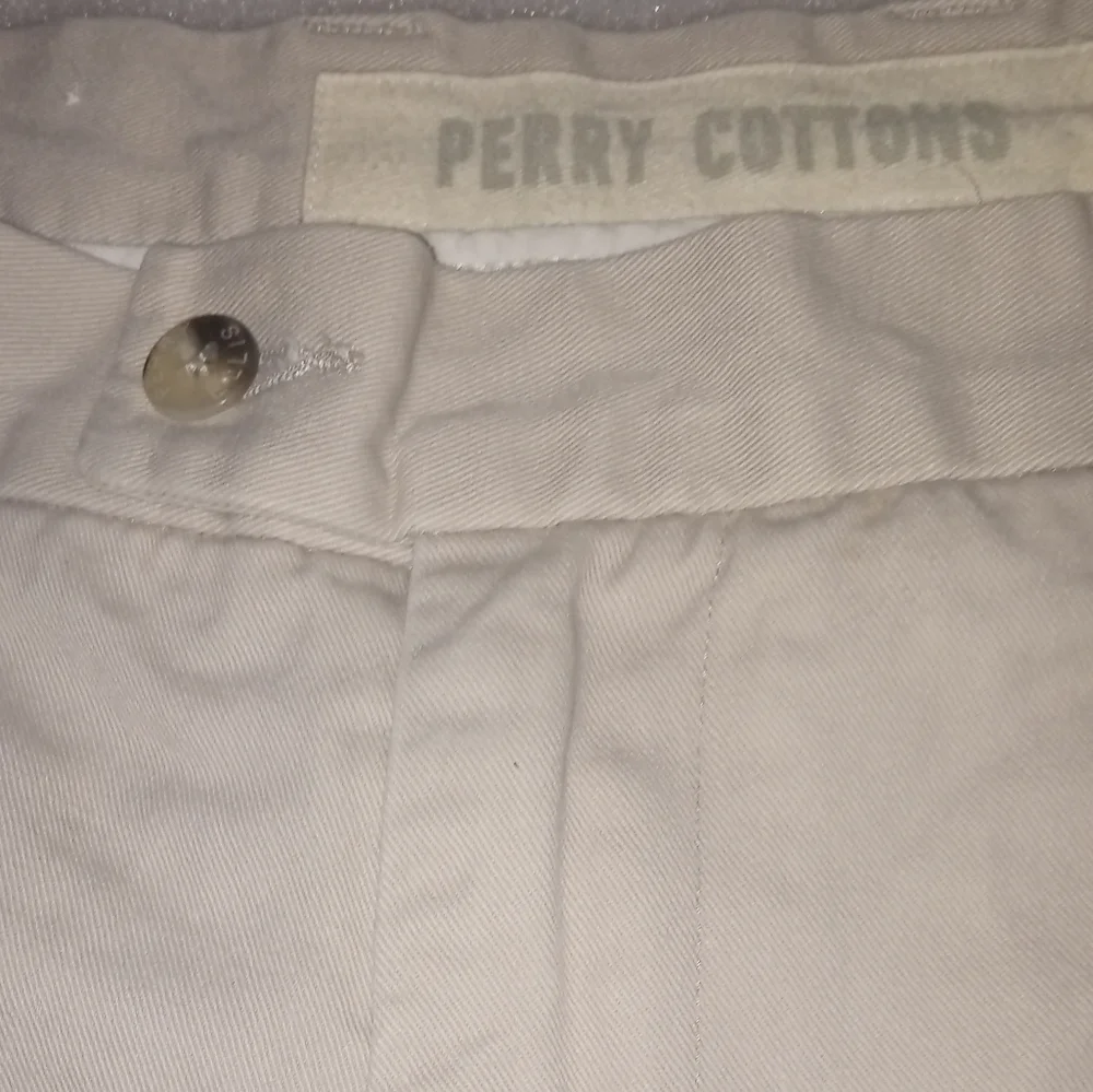 Perry Ellis Vtg Mens Chinos Size 34/32. Beige Zip up.  💯 Percent cotton. - Picture 3 of 3